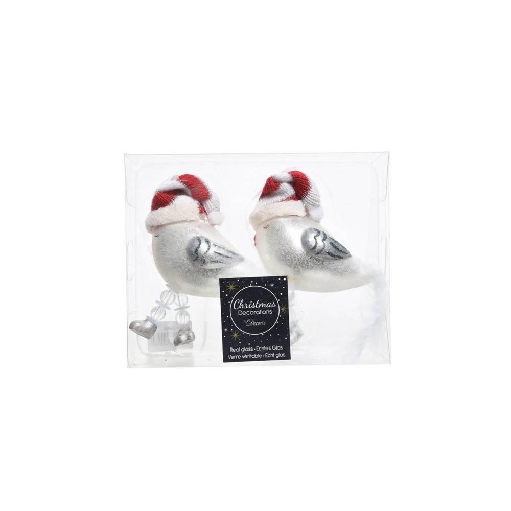 UCCELLO CCAPPELLO WHITE RED VETRO